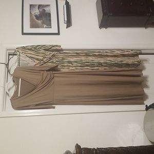 Mock wrap look maxi dresses.